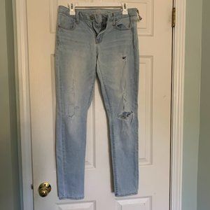 American Eagle light wash jegging; size 10 regular